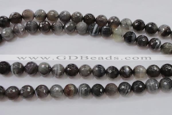 CAG3952 15.5 inches 10mm faceted round grey botswana agate beads