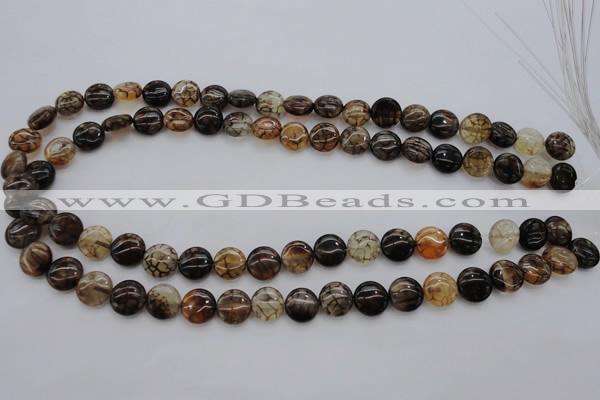 CAG4061 15.5 inches 10mm flat round dragon veins agate beads