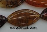 CAG4090 15.5 inches 20*40mm marquise dragon veins agate beads