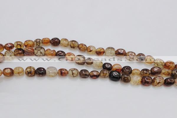 CAG4139 15.5 inches 6*8mm nuggets dragon veins agate beads