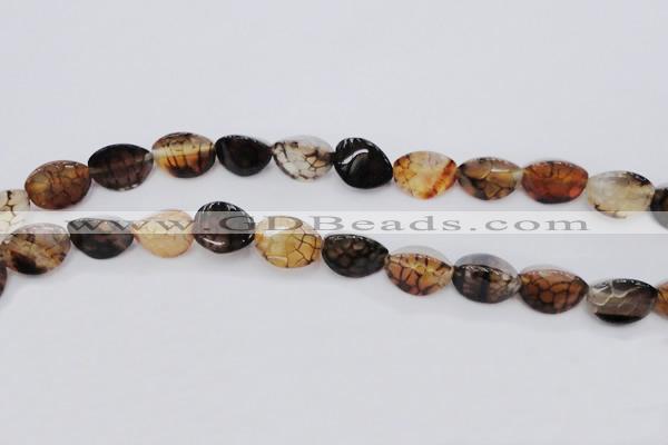 CAG4158 15.5 inches 10*14mm trihedron dragon veins agate beads