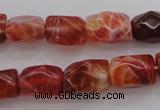 CAG4177 15.5 inches 10*14mm faceted nuggets natural fire agate beads