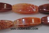 CAG4188 15.5 inches 10*30mm tetrahedron natural fire agate beads