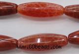 CAG4193 15.5 inches 10*30mm hexahedron natural fire agate beads