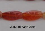 CAG4201 7*14mm faceted & twisted trihedron natural fire agate beads