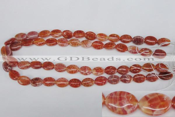 CAG4212 15.5 inches 10*14mm oval natural fire agate beads