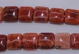 CAG4227 15.5 inches 10*10mm square natural fire agate beads