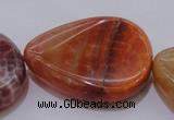 CAG4248 15.5 inches 30*40mm twisted flat teardrop natural fire agate beads