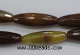 CAG4335 15.5 inches 10*30mm faceted rice botswana agate gemstone beads