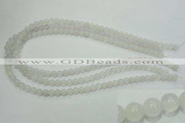 CAG4341 15.5 inches 6mm round white agate beads wholesale