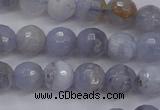 CAG4361 15.5 inches 6mm faceted round blue lace agate beads