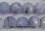 CAG4363 15.5 inches 10mm faceted round blue lace agate beads