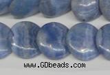 CAG4394 15.5 inches 20mm flat round dyed blue lace agate beads