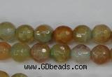 CAG4481 15.5 inches 6mm faceted round fire crackle agate beads