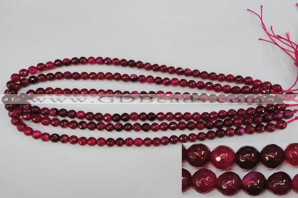 CAG4489 15.5 inches 6mm faceted round agate beads wholesale