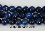 CAG4494 15.5 inches 8mm faceted round fire crackle agate beads