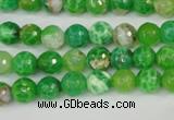 CAG4496 15.5 inches 8mm faceted round fire crackle agate beads