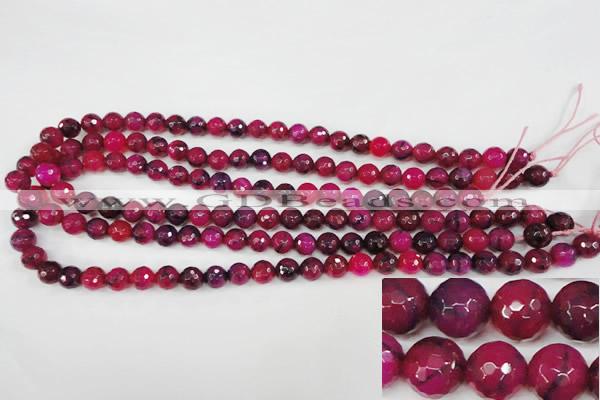 CAG4503 15.5 inches 8mm faceted round fire crackle agate beads