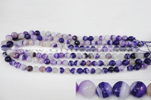 CAG4511 15.5 inches 8mm faceted round agate beads wholesale