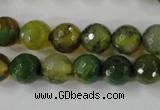 CAG4519 15.5 inches 10mm faceted round fire crackle agate beads