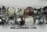 CAG4522 15.5 inches 10mm faceted round fire crackle agate beads