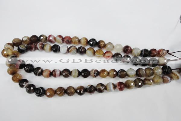 CAG4535 15.5 inches 10mm faceted round agate beads wholesale