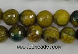 CAG4541 15.5 inches 12mm faceted round fire crackle agate beads