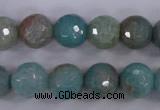 CAG4544 15.5 inches 12mm faceted round fire crackle agate beads