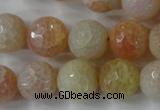 CAG4555 15.5 inches 14mm faceted round fire crackle agate beads