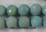 CAG4557 15.5 inches 14mm faceted round fire crackle agate beads