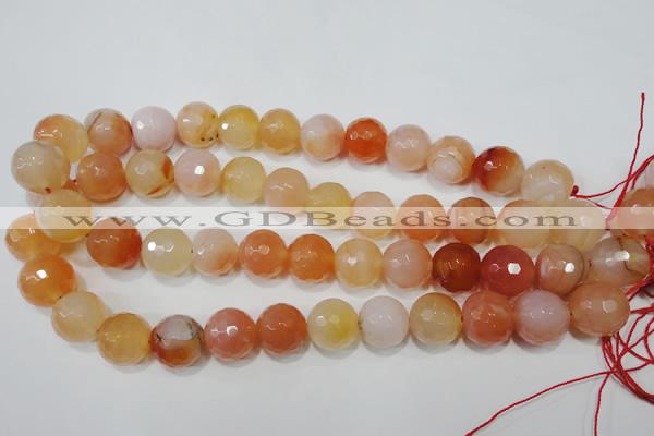 CAG4584 15.5 inches 16mm faceted round agate beads wholesale