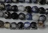 CAG4602 15.5 inches 4mm faceted round fire crackle agate beads