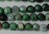 CAG4605 15.5 inches 4mm faceted round fire crackle agate beads