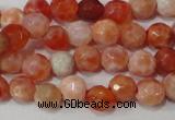 CAG4607 15.5 inches 4mm faceted round fire crackle agate beads