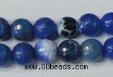 CAG4622 15.5 inches 6mm faceted round fire crackle agate beads