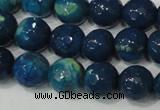 CAG4631 15.5 inches 6mm faceted round fire crackle agate beads