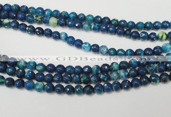 CAG4631 15.5 inches 6mm faceted round fire crackle agate beads