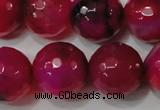 CAG4670 15.5 inches 10mm faceted round fire crackle agate beads