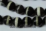 CAG4678 15.5 inches 12mm faceted round tibetan agate beads wholesale