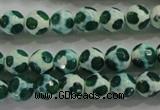 CAG4690 15 inches 8mm faceted round tibetan agate beads wholesale