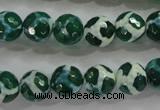 CAG4691 15.5 inches 10mm faceted round tibetan agate beads wholesale