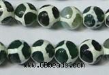 CAG4692 15.5 inches 12mm faceted round tibetan agate beads wholesale