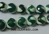 CAG4701 15.5 inches 10mm faceted round tibetan agate beads wholesale