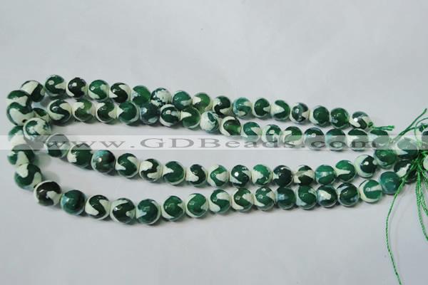 CAG4701 15.5 inches 10mm faceted round tibetan agate beads wholesale