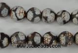 CAG4706 15 inches 10mm faceted round tibetan agate beads wholesale