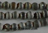 CAG4722 15 inches 6mm faceted round tibetan agate beads wholesale