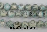 CAG4730 15 inches 8mm faceted round tibetan agate beads wholesale