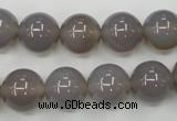 CAG4773 15 inches 12mm round grey agate beads wholesale