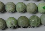 CAG4793 15.5 inches 14mm faceted round fire crackle agate beads