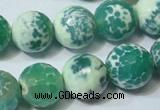 CAG4795 15.5 inches 14mm faceted round fire crackle agate beads